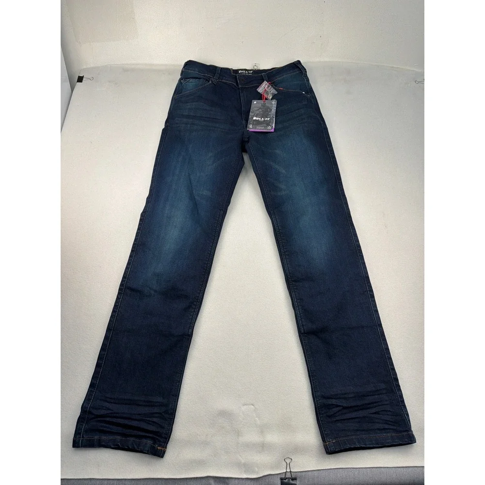 Bull-it Mens Spitfire Blue Straight AA Range Moto Jeans 34x34 Long Covec Armor